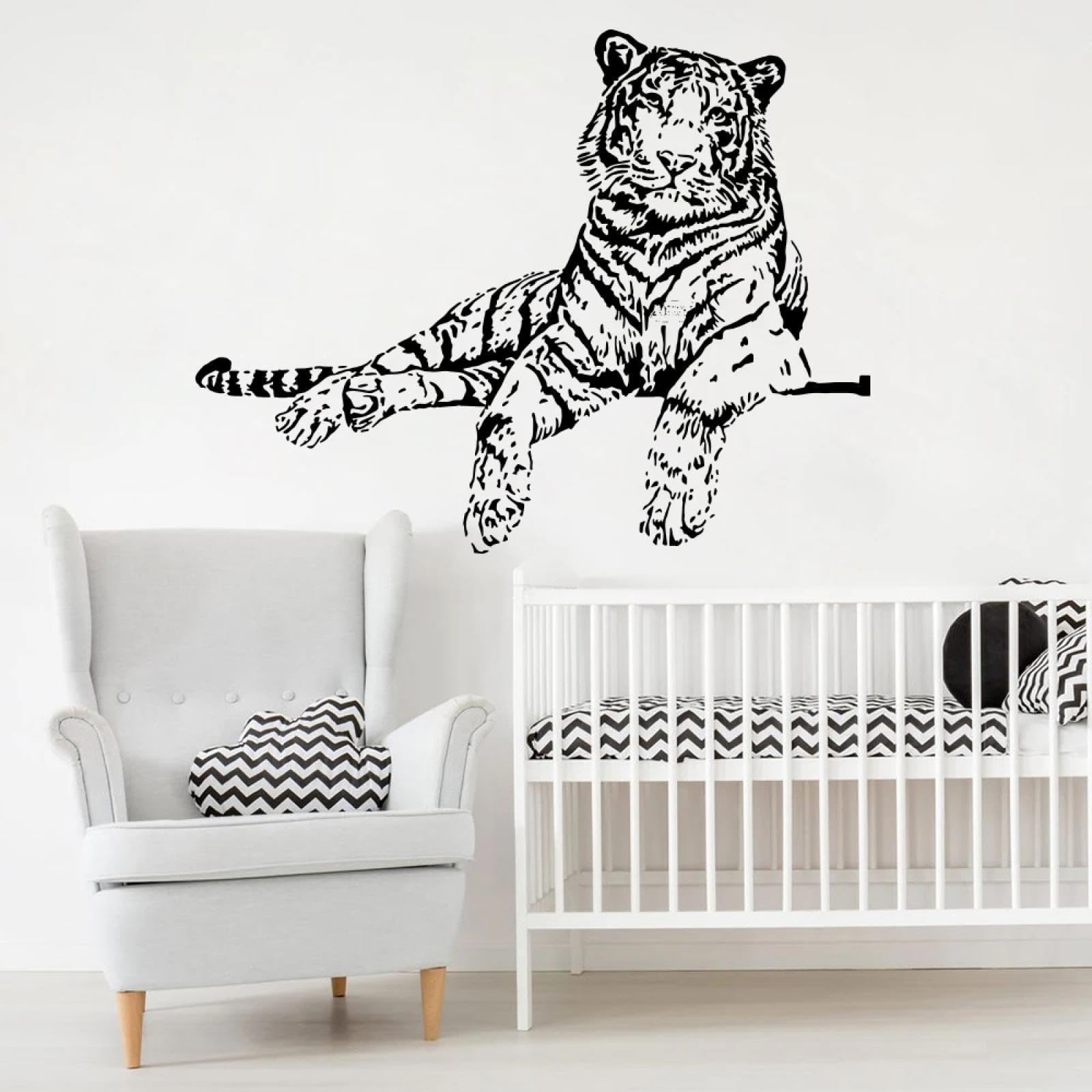 YOUOUSI Animal Tiger Tree Wall Stickers for Living Room, Children's Room, Animal Woodland Decals, Playroom Decorative Wall Art Stickers