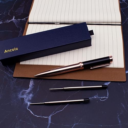 Miniatura 3 de Ancolo Juego de bolígrafos de regalo. Elegante bolígrafo ejecutivo para hombres o mujeres. Bolígrafo de metal de lujo y caja de regalo, 2 recambios