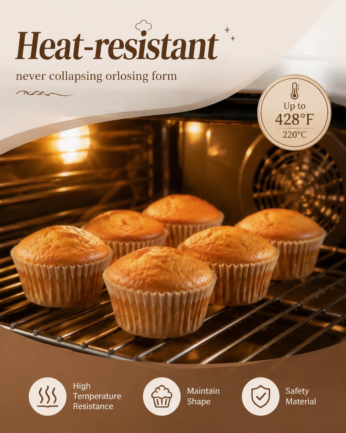 700 Count Brown Cupcake Liners - Natural Parchment Baking Cups, 2 Inch