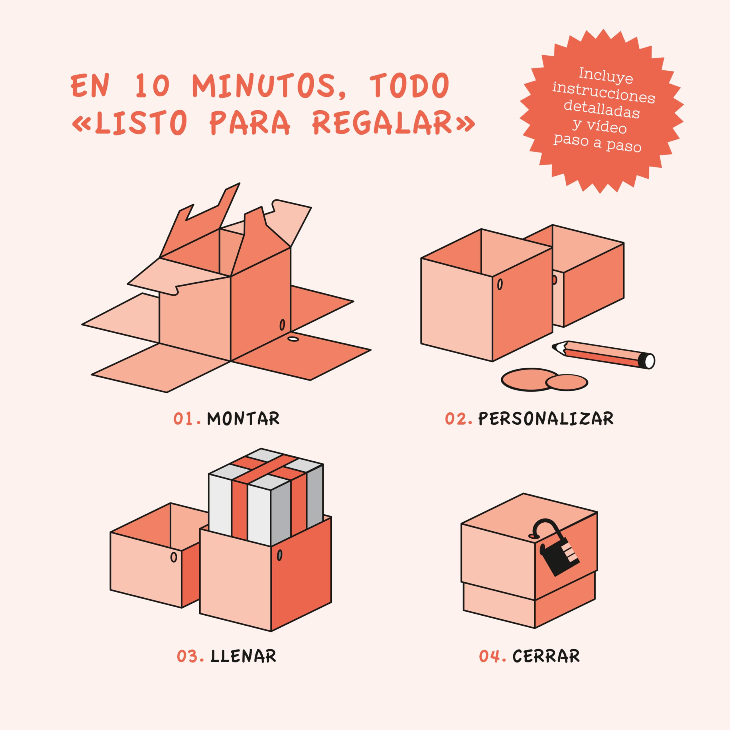 SURPRISA Caja de regalo, caja de rompecabezas, embalaje de regalo para vales, rompecabezas de laberinto, tamaño S (12 cm)