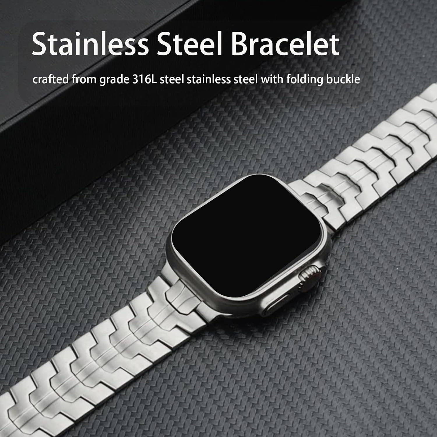 Lamshaw Compatible for Amazfit Helio Bands, Quick Release Stainless Steel Band Metal Strap with Folding Clasp Replacement Straps Compatible for Amazfit Helio Fitness Tracker Wristband
