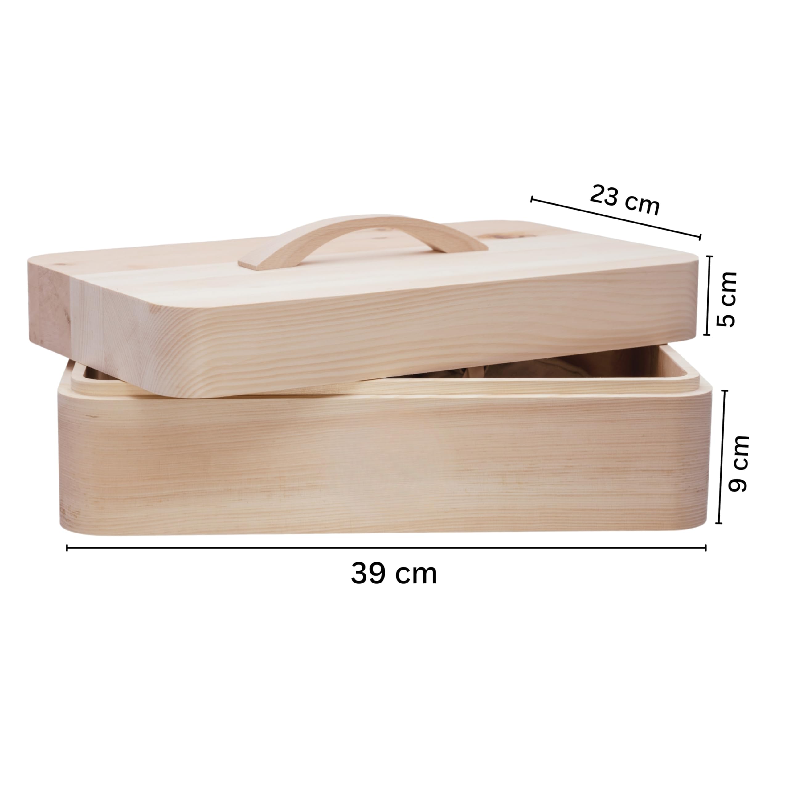 JOWE Zirbenbrotdose | Brotbehälter aus Zirbe | Brotaufbewahrungsbox aus Holz | Brotkasten aus Zirbe
