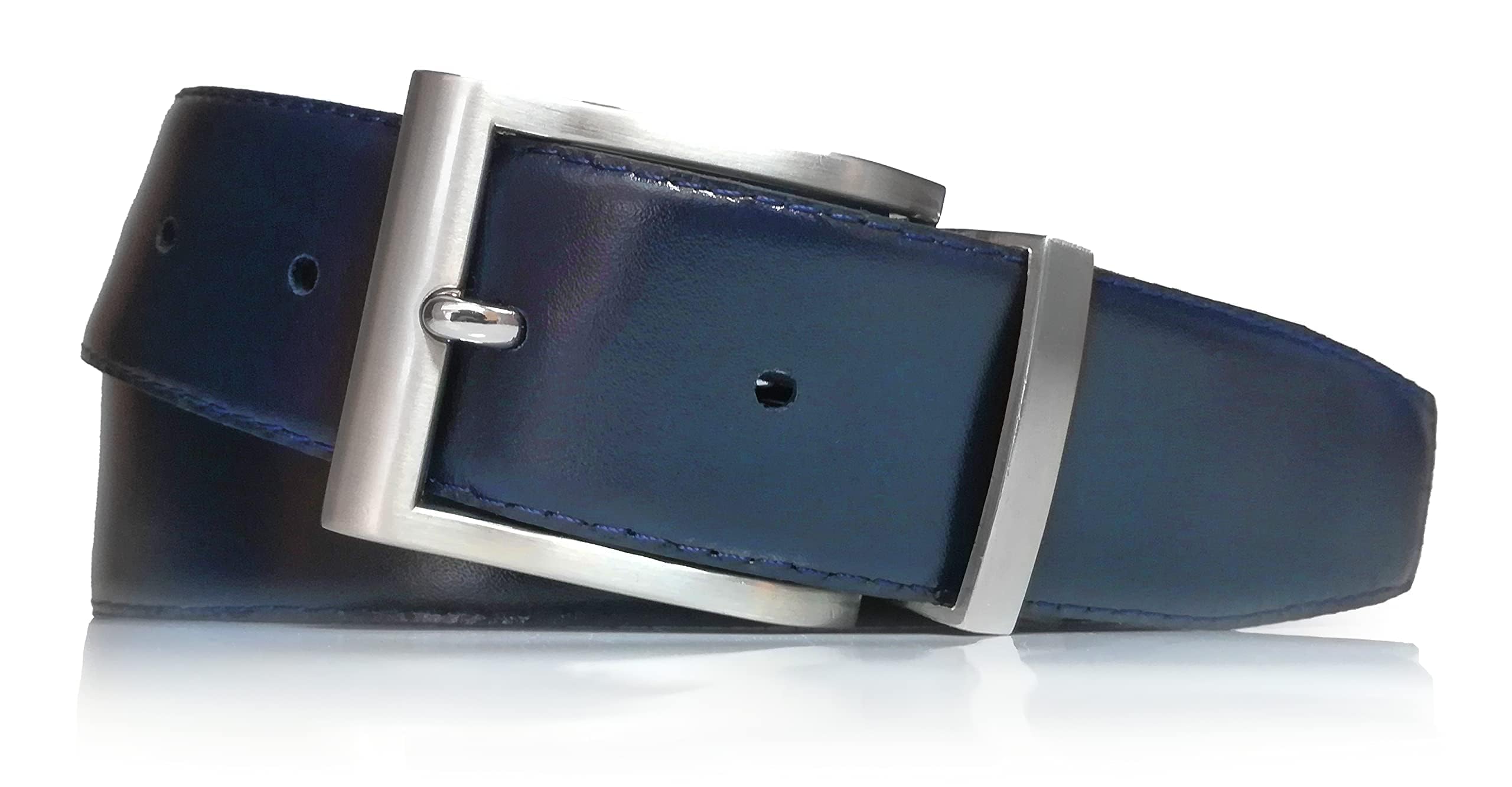 thumbnail: Omkeerbare Leren Riem Heren - Zwart & Bruin Met Draaibare Gesp - 35 Mm Breed - 120 Cm