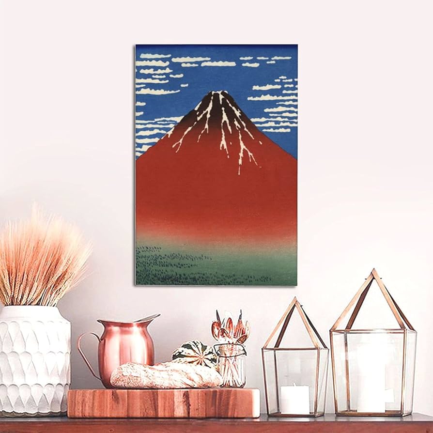 Amazon.co.jp: 浮世絵 冨嶽三十六景 凱風快晴 赤富士 ポスター アート