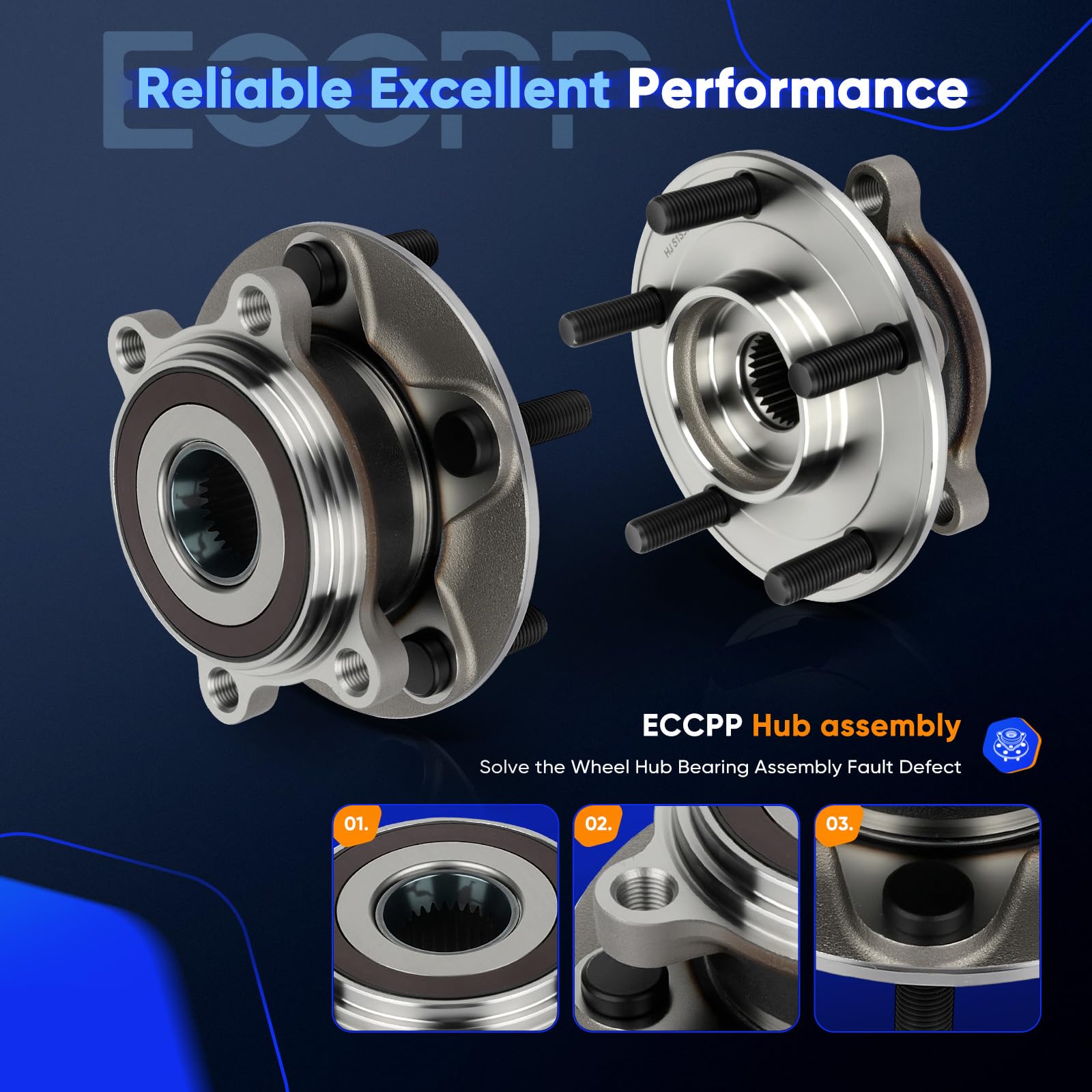 Amazon.com: ECCPP 2-Piece 513354 Wheel Hub Bearing for Mazda 3