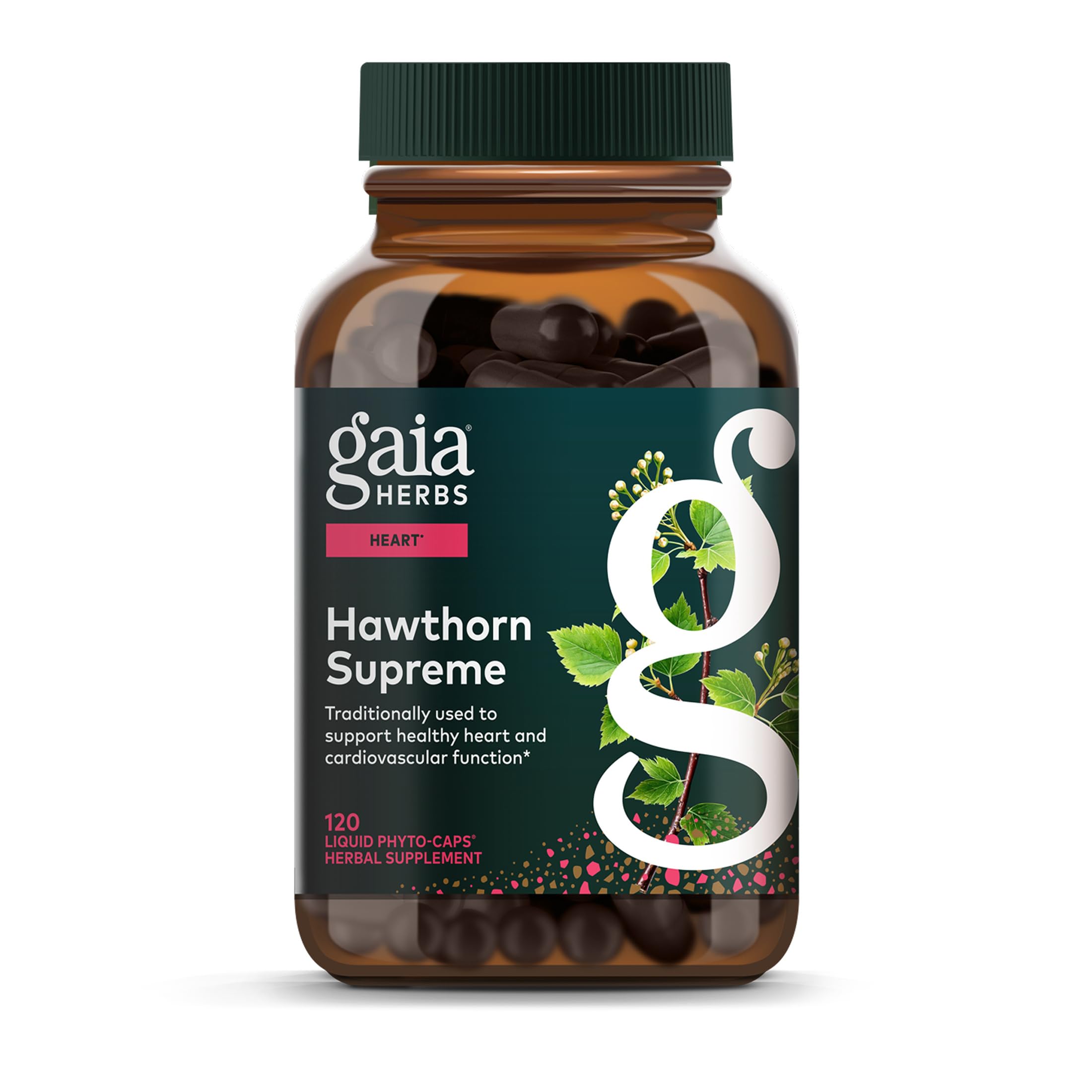 Gaia Herbs Hawthorn Supreme - Hawthorn Berry Supplement to Support Heart Health - for Use at Every Age and Stage to Sustain and Support The Heart - 120 Vegan Liquid Phyto-Capsules (60-Day Supply)