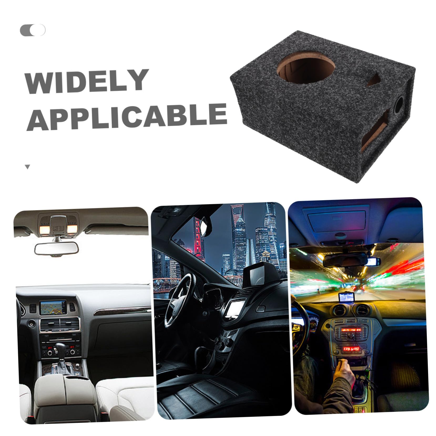 Cabilock Caja de Subwoofer para Automóvil Diseño Ultrafino y Ahorro de Espacio, Caja de Audio para Vehículo Hecha de Madera y Fieltro, Adecuado para Instalación DIY en Coche