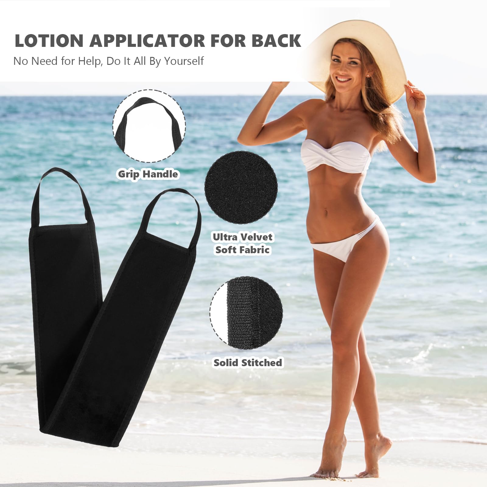 4 Pezzi Kit Guanto Autoabbronzante, Autoabbronzante Guanti Applicatore, Applicatore Abbronzatura Riutilizzabili Lavabili, per Crema Abbronzante, Nero