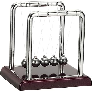 PATIKIL Newtons Wiege Newtons Wiege Pendel 5 Ausgleichskugelnspielzeug Gravitationskugel Cool Lustig Für Physikspielzeug Erwachsene Wissenschaft Bürodekoration Zuhause Geschenk Rot S
