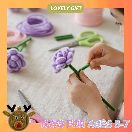 Miniatura 10 de Limpiapipas artesanales a granel, juguetes y juegos para niños, regalos de Navidad, manualidades, tallos de chenilla para proyectos, decoración