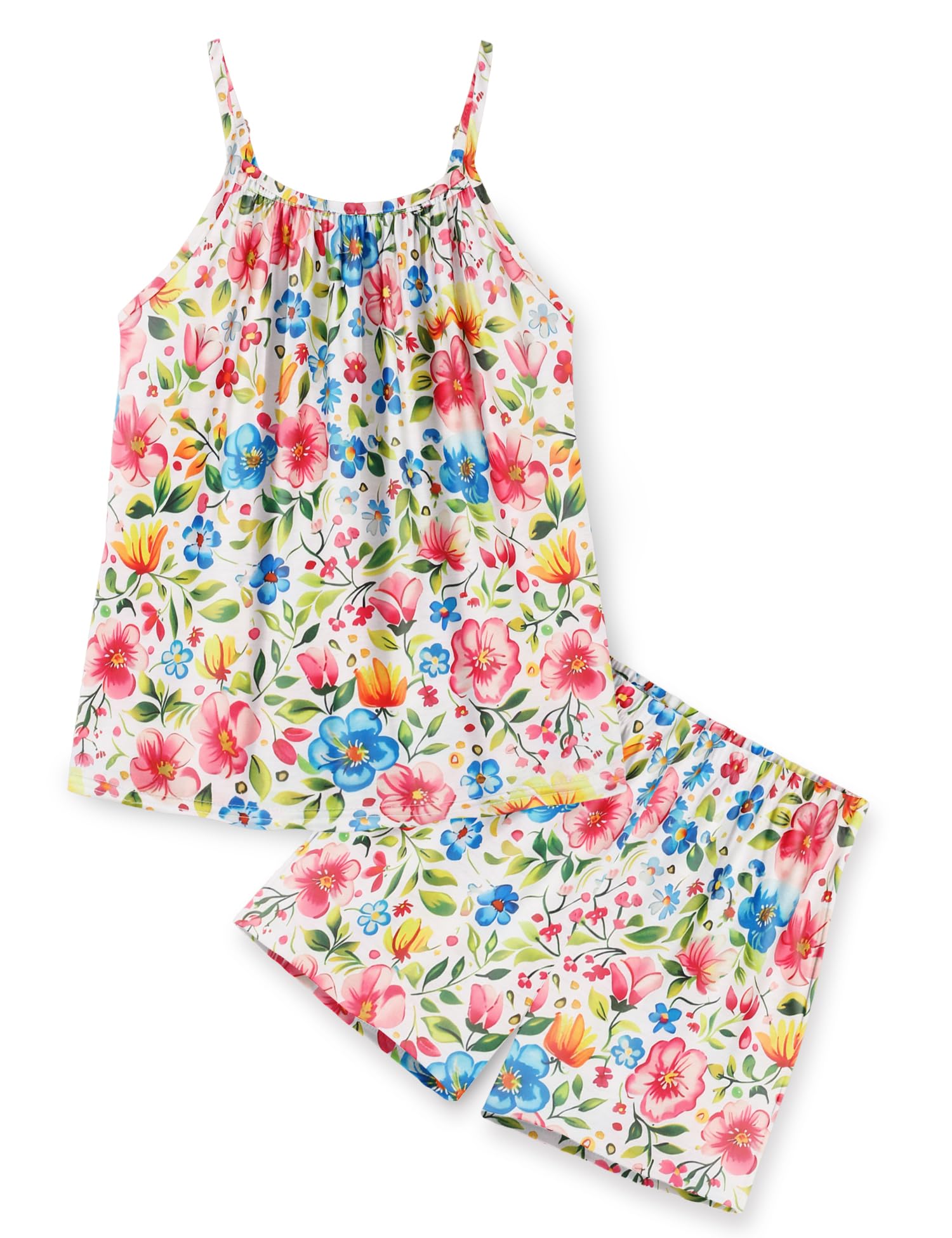 Arshiner Toddler Girl Summer Clothes 2 Piece Loose Spaghetti Strap Tank Top and Short Set Kids Clothing Sets with Pockets