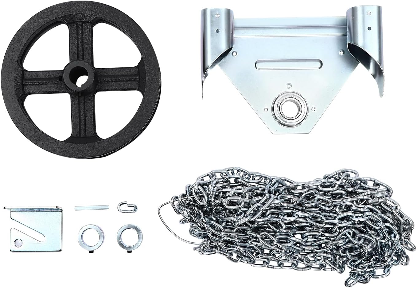 Garage Door Chain Hoist, Garage Door Chain Hoist Opener 1:1 Gear with Long Chain 26ft, Wall Mounted Chain Hoist for Roll Up Doors，Load Bearing Capacity to 330.7lbs, Suitable for Garages, Warehouses