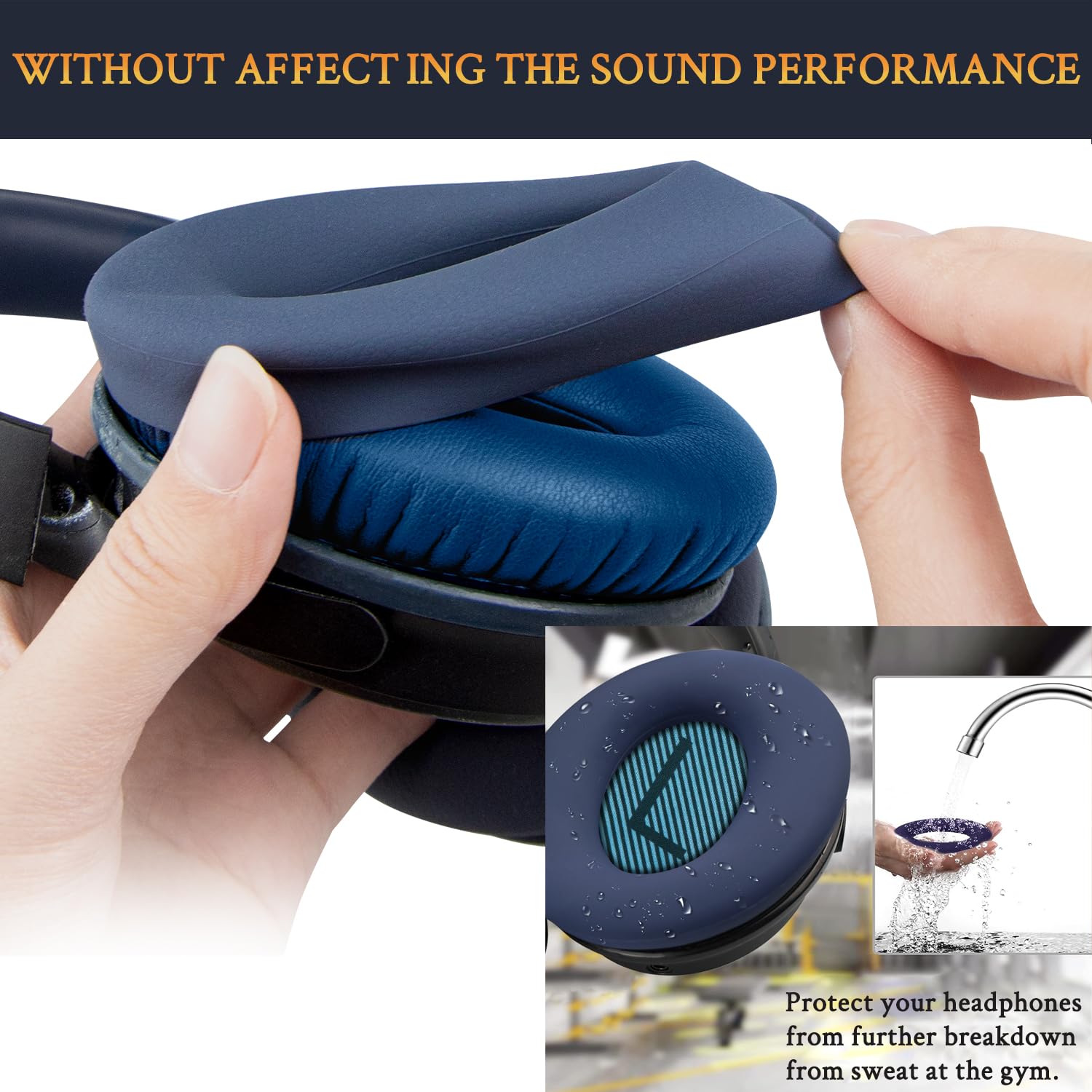 SOULWIT Zestaw zamienny do Bose SoundTrue Around-Ear II (Sound True AE2) słuchawek, poduszki nauszne earpads cushions + pałąk headband + silikonowa osłona nauszników
