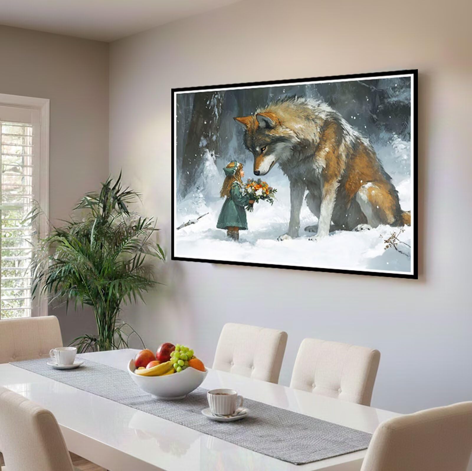 Dipingere con i Numeri Adulti Animale Dipingere con i Numeri Ragazza Paint by Numbers Hobby Creativi Adulti Fai Da Te Tela di Pittura a Olio Kit, Decorazioni Donna Regalo 60x90cm Senza Cornice Y3-625