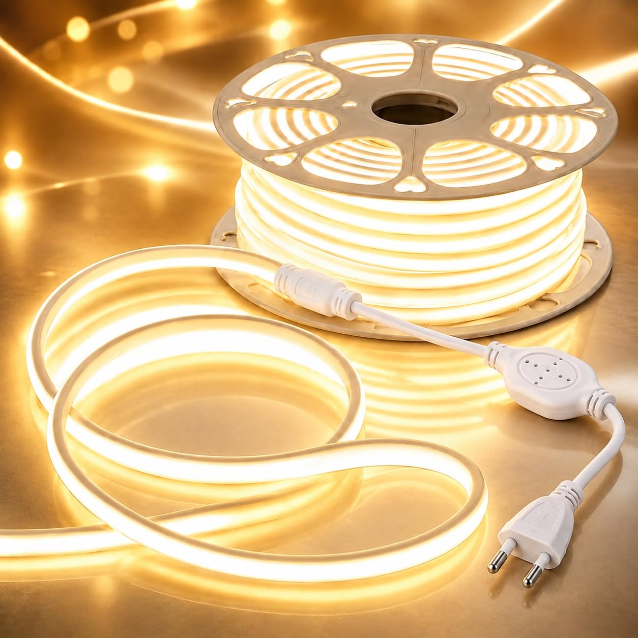 30M Warm White LED Neon Strip Light - Waterproof & Cuttable -13