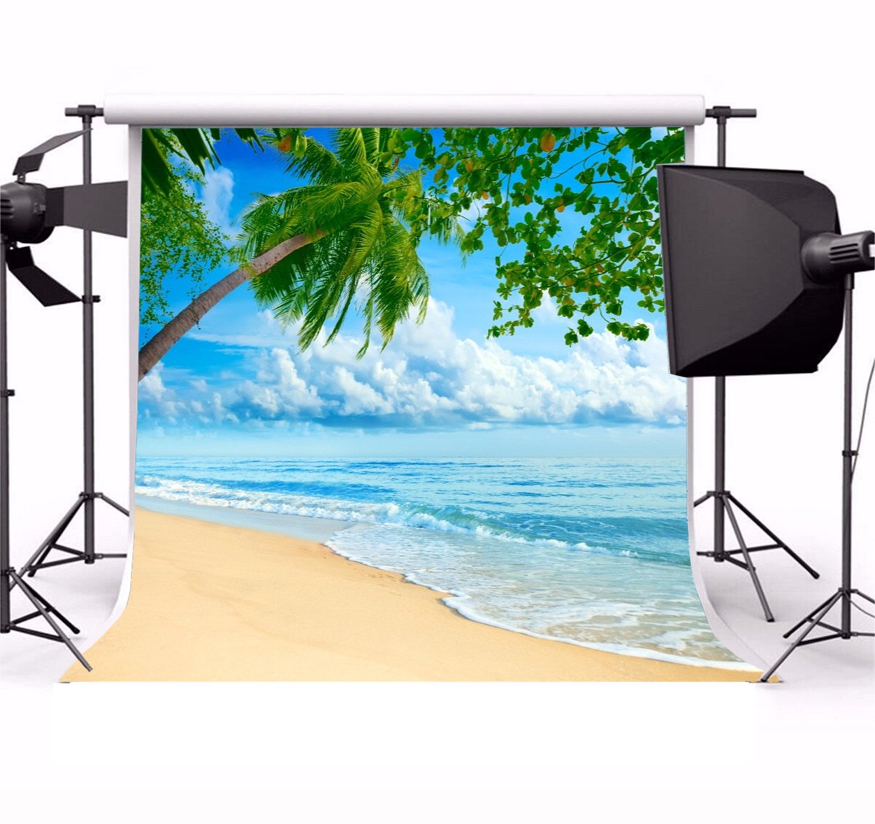 YongFoto Fotohintergrund 2,5x3 M – Vinyl, Holzoptik Mit Blauer Tür & Weißem Boden, Für Portraitfotos