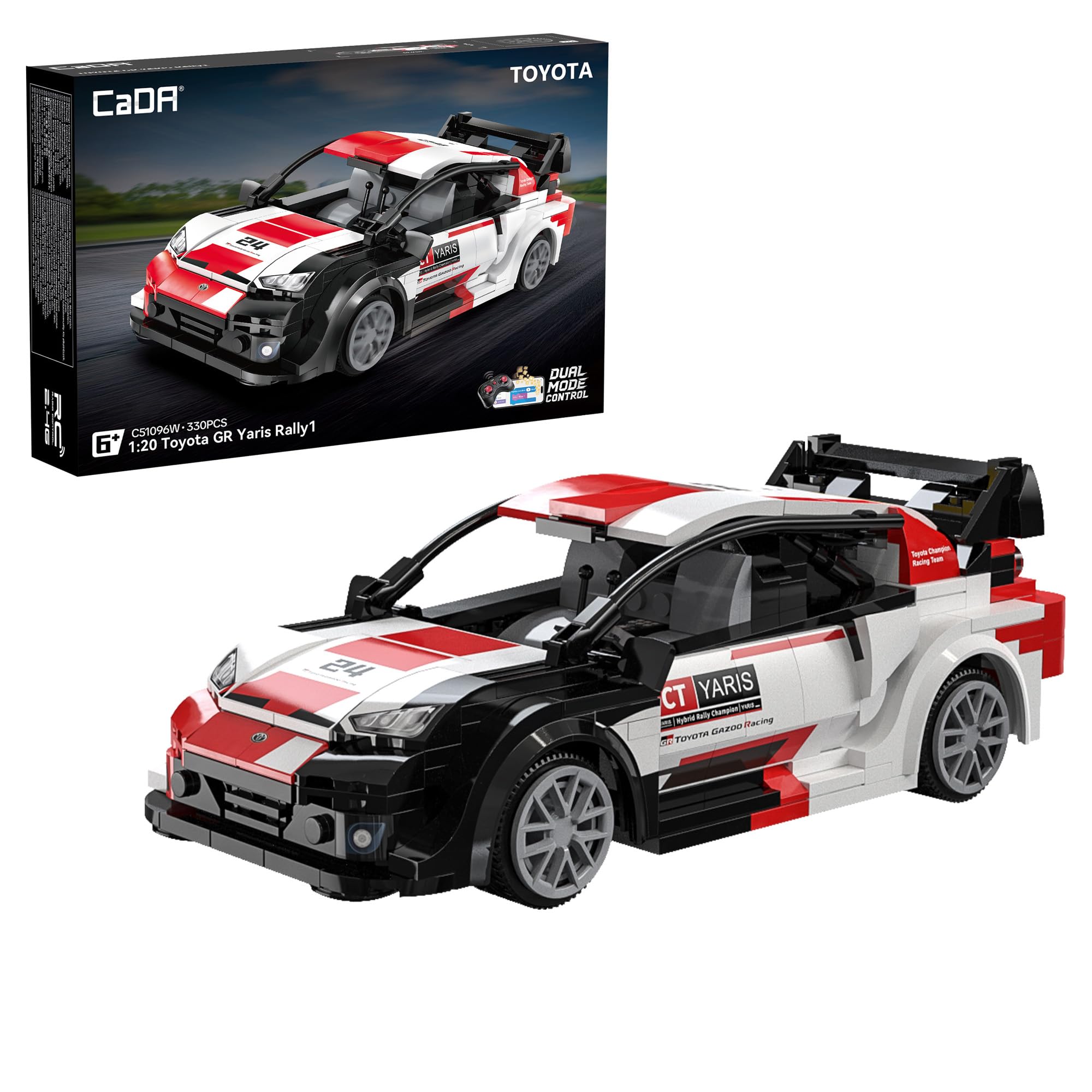 CaDA Toyota GR YARIS Rally 1 Car - 330 Piece Brick Model Kit C51096W