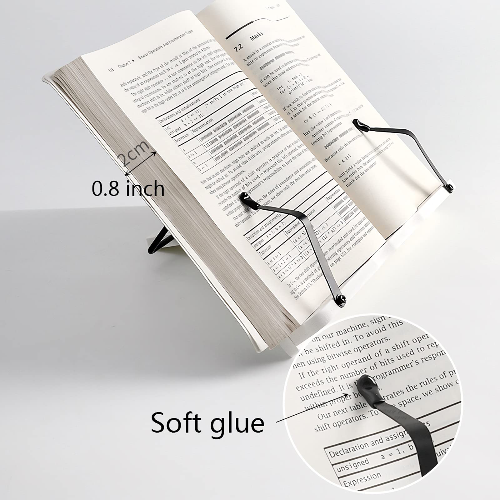 Soporte para libros para lectura Soporte para libros Soporte para libros de cocina de lectura ajustable Soporte para recetas de libros de texto con para oficina en casa Computadora portátil Document