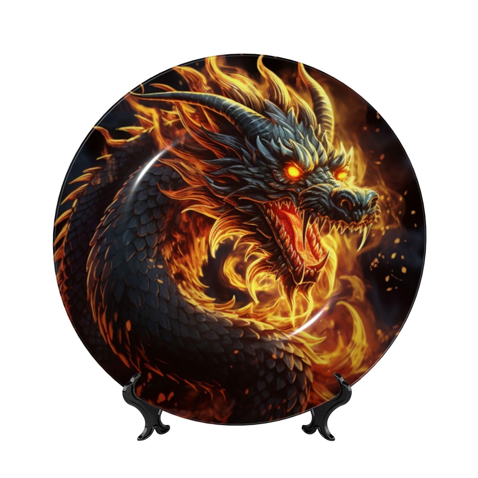 Assiette décorative en porcelaine anglaise 17,8 cm avec dragon chinois