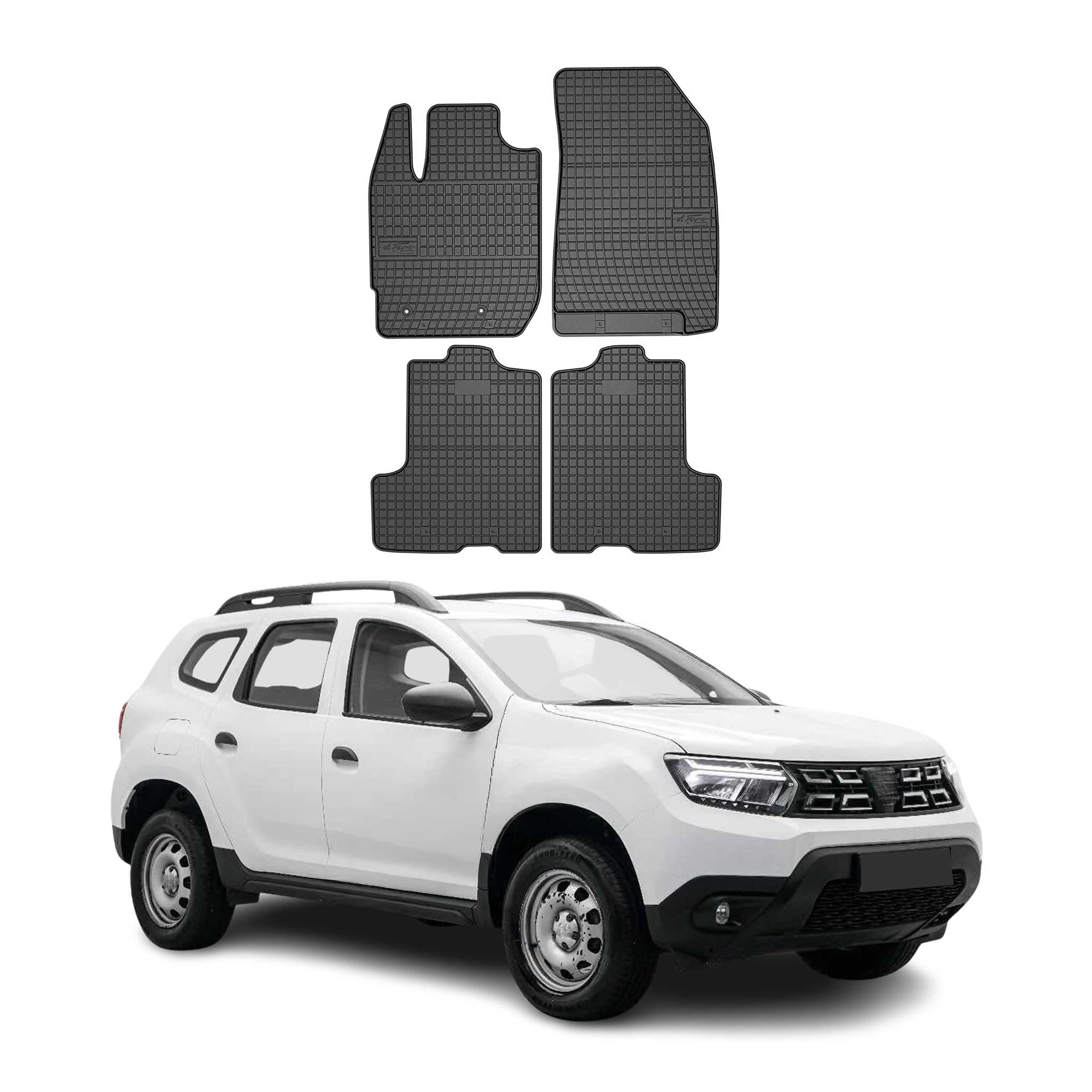 OMAC Fußmatten für Dacia Duster 2017-2024 Gummi 4tlg Schwarz