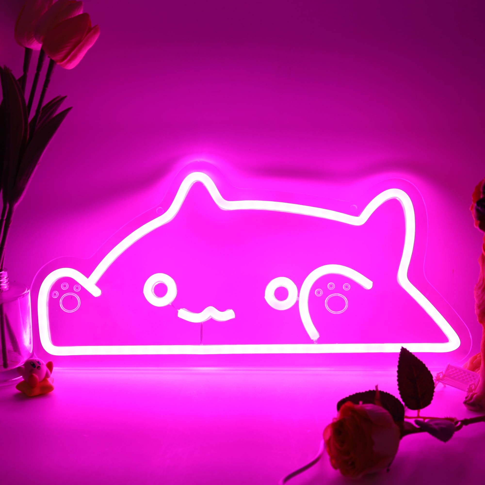 UExnkj-Y Cat Neon Teken, Kattenbord, Decoratie voor Slaapkamer, Neonlampen, USB-voeding, met schakelaar, Neon Party Geschenken