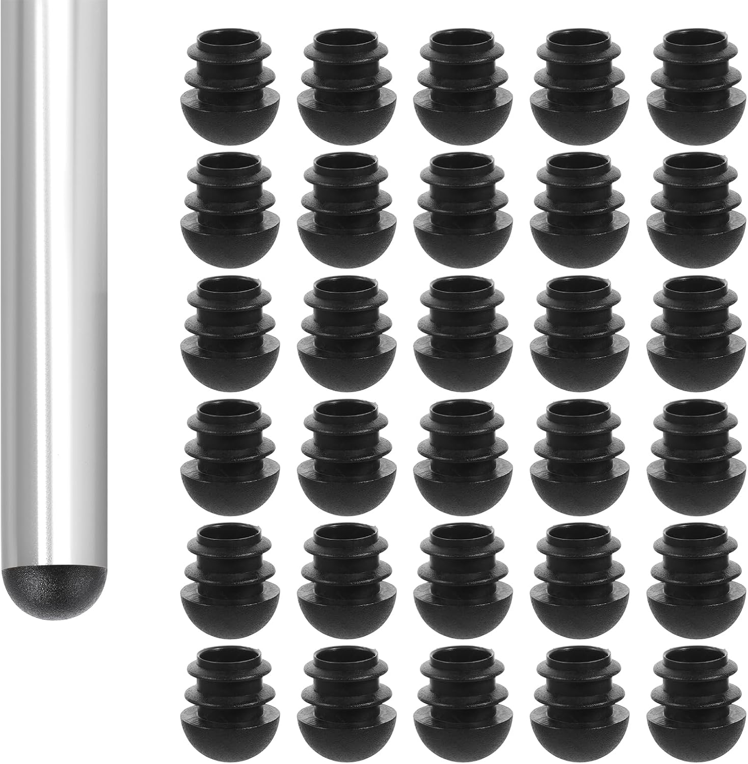 5/8 Inch Plastic Hole Plugs, 30 Pieces Tubing Furniture End Caps Tube Inserts Chair Leg Protectors Hole Plugs Waterproof Tube Plug for Metal Legs