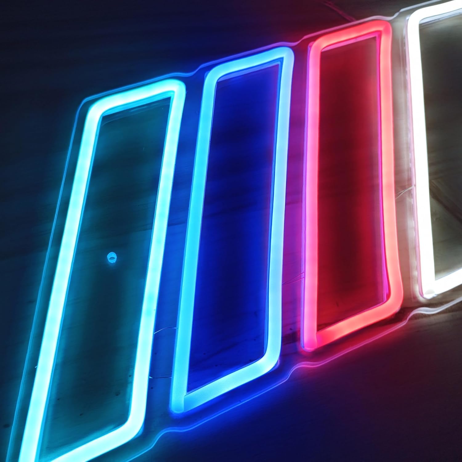 Letrero acabado m coches led con 3 lineas color en la izquierda - Neon led luminoso bajo consumo coche para colgar en la pared - Cartel vehículos deportivos