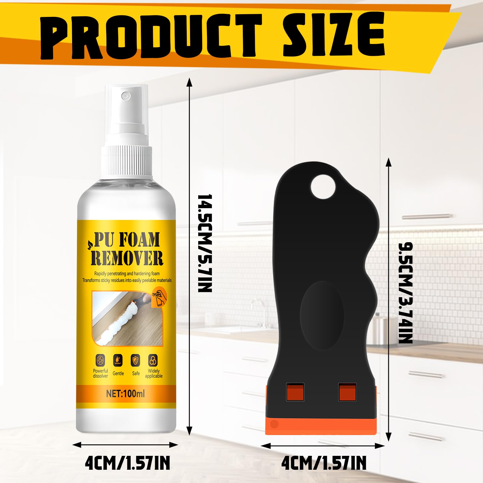 Pulitore Schiuma Poliuretanica, Rimuovi Colla Poliuretano Espanso Schiuma, Solvente schiuma Edilizia Rimuove, rimuovi Schiumas Pu per Ristrutturazioni Domestiche e Pulizie Quotidiane, 100ml