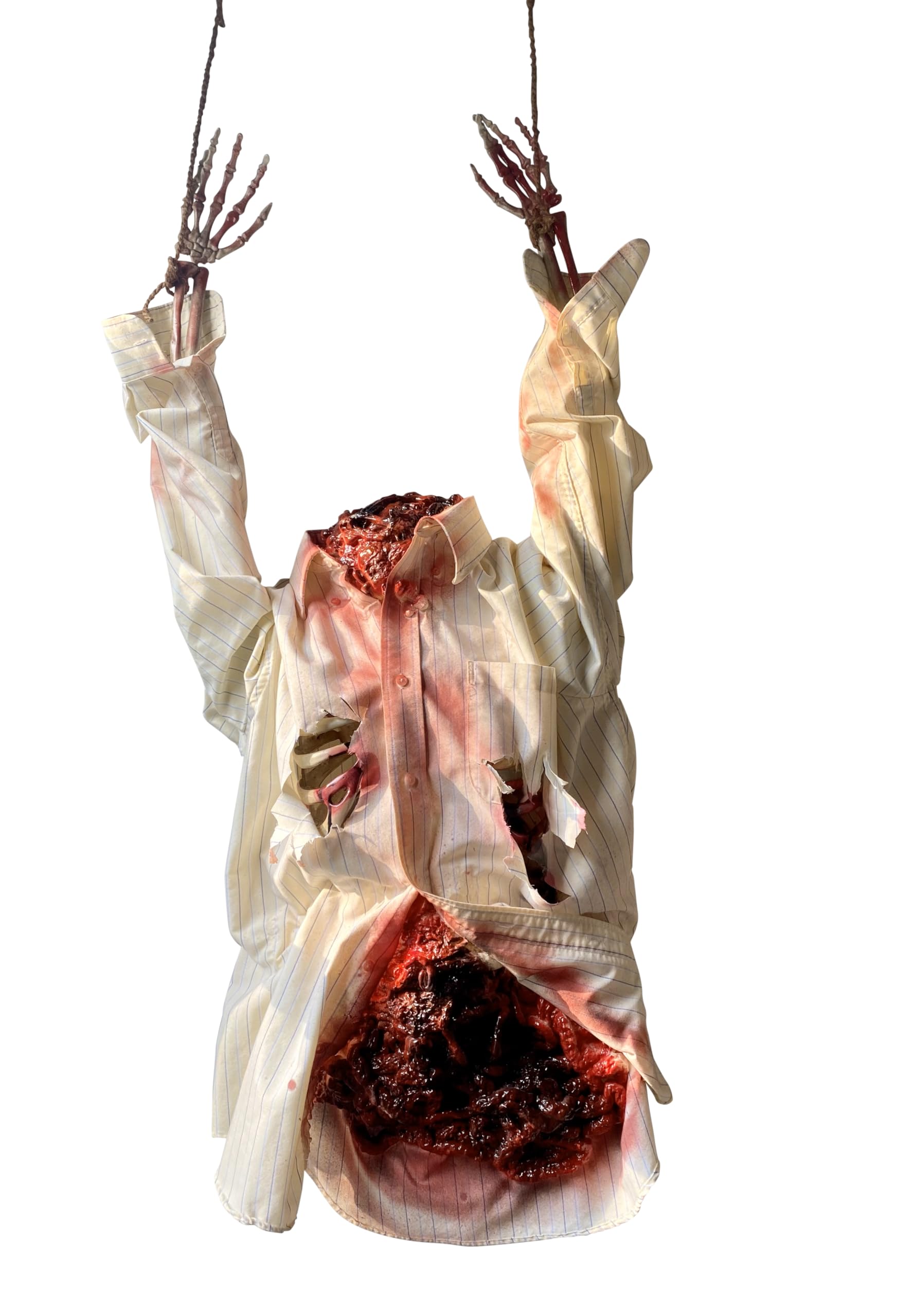 Gory Halloween Decorative Body Parts and Props. These Severed Body Parts with Fake Guts are Great for Halloween! Great Clothing Styles Will Vary.