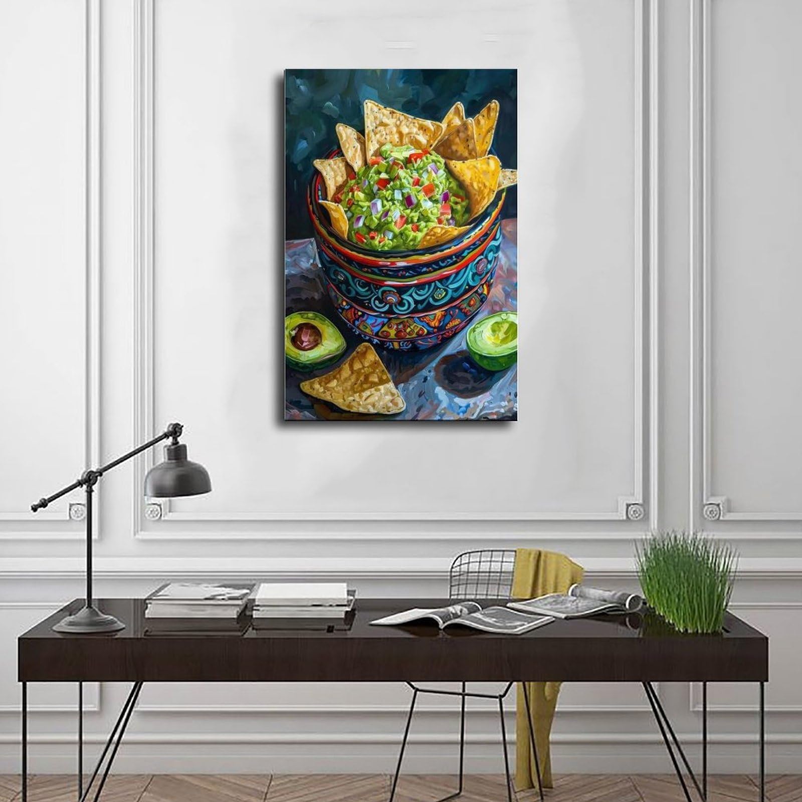 Bunte Guacamole und Chips Kunst-Leinwandposter Schlafzimmer Dekor Landschaft Büro Zimmer Dekor Geschenk 50,8 cm L x 76,2 cm B