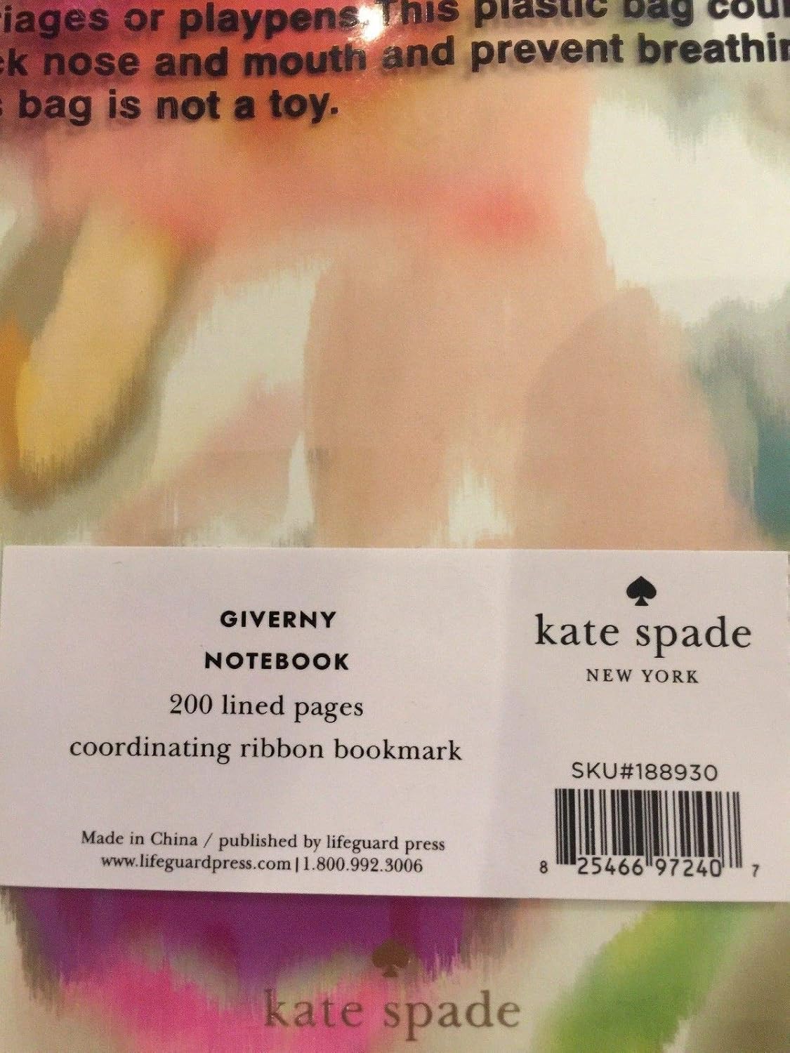 Kate Spade Giverny Notebook with Coordinating Ribbon Bookmarks