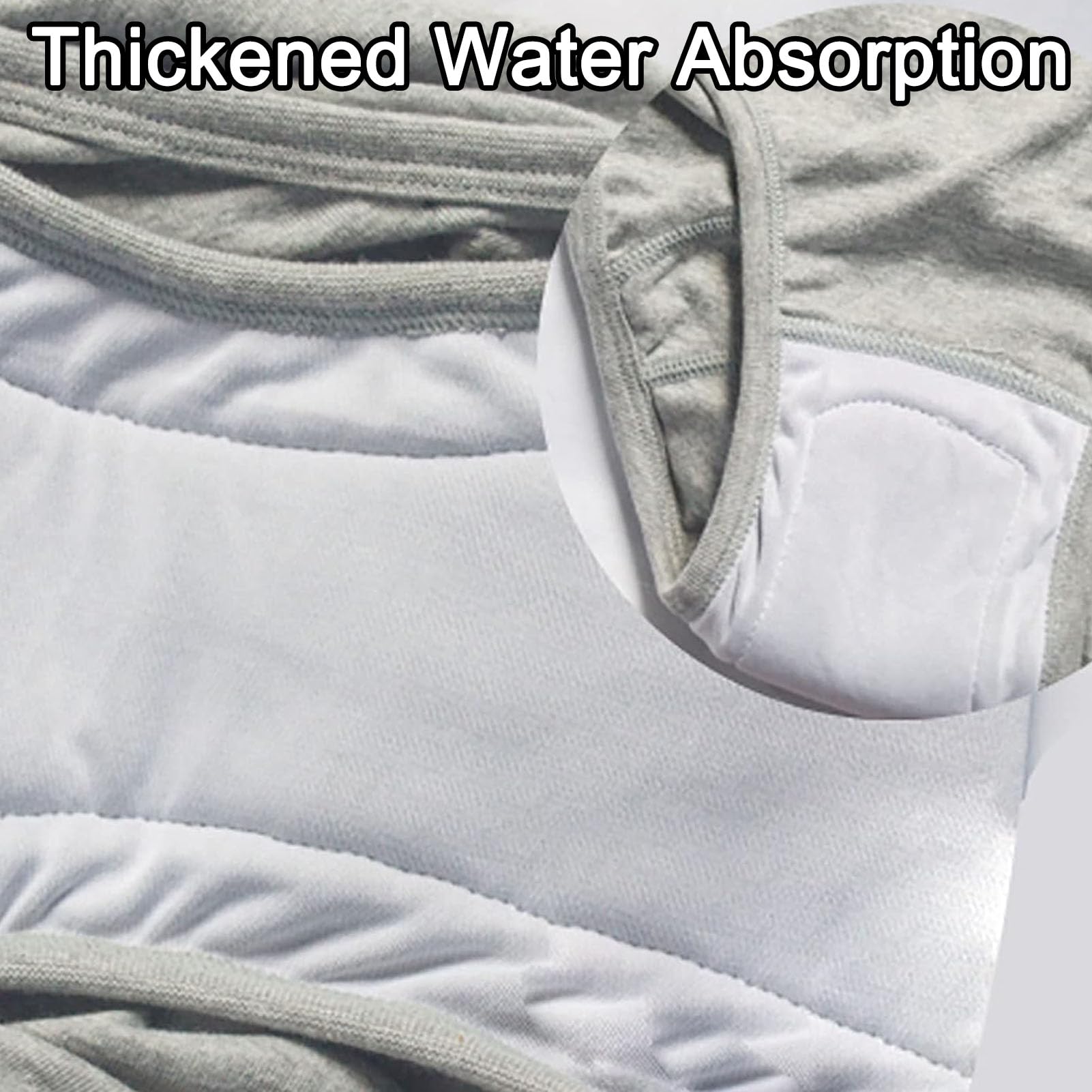 3 Pcs Calzoncillo Adultos de Incontinencia Pañal Tela Bragas A Prueba de Fugas con Almohadilla Absorbente Lavable para Uso Repetido para Incontinencia Leve O Incontinencia Urinaria