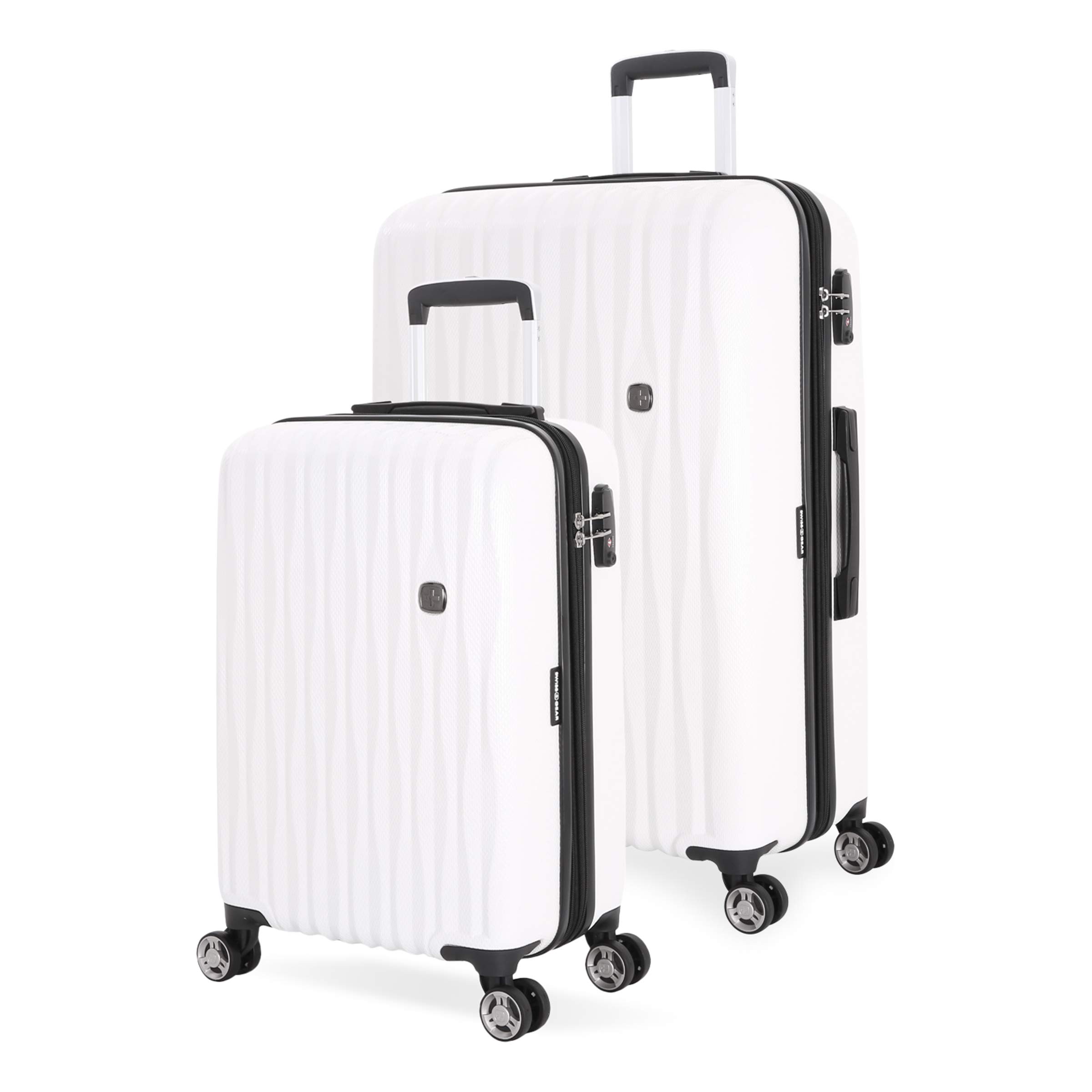 SwissGear7272 Energie Expandable Hardside Luggage with Spinner Wheels and TSA Lock, White, 2-Piece Set (19/27)