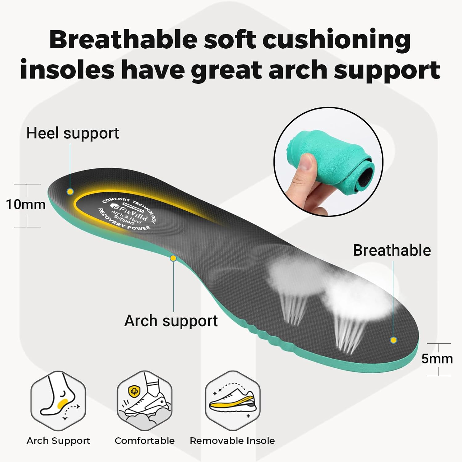 FitVille Wide Walking Shoes for Men Comfortable Lightweight Running Wide Toe Box Shoes for Men Non Slip Cushioned - Image 6