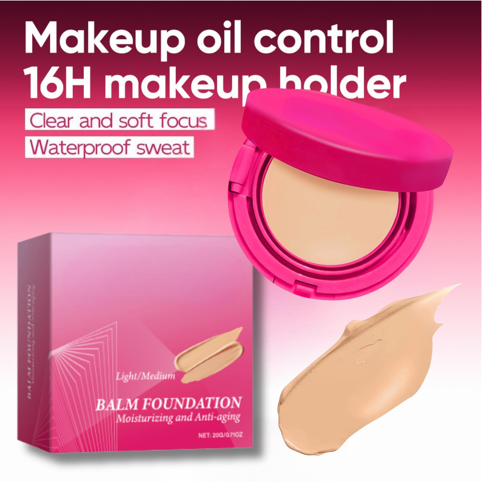 Peptide Bounce Balm Foundation,Natural Finish Blurs Fine Lines,Imperfections Hydrating Covering Face Foundation,Hydrating Moisturizing Lasting Makeup Balm,Smooths Texture All Type Skin(Natrual) - Image 4