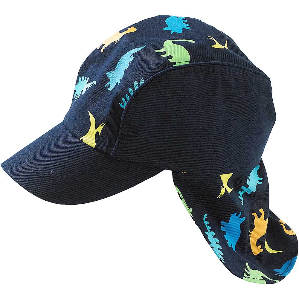 Boys Dinosaur Shark Animal Print Legionnaire Peak Summer Sun Cap Hats - Dino Print - 3/6 Years