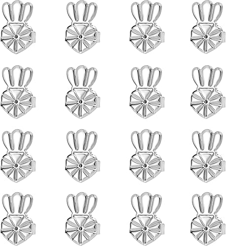 Miniatura 7 de KISSPAT Espalda de aretes para orejas caídas  8 pares de levantadores de aretes hipoalergénicos  Ajustable  Plata  Moderno Unisex  Todas las
