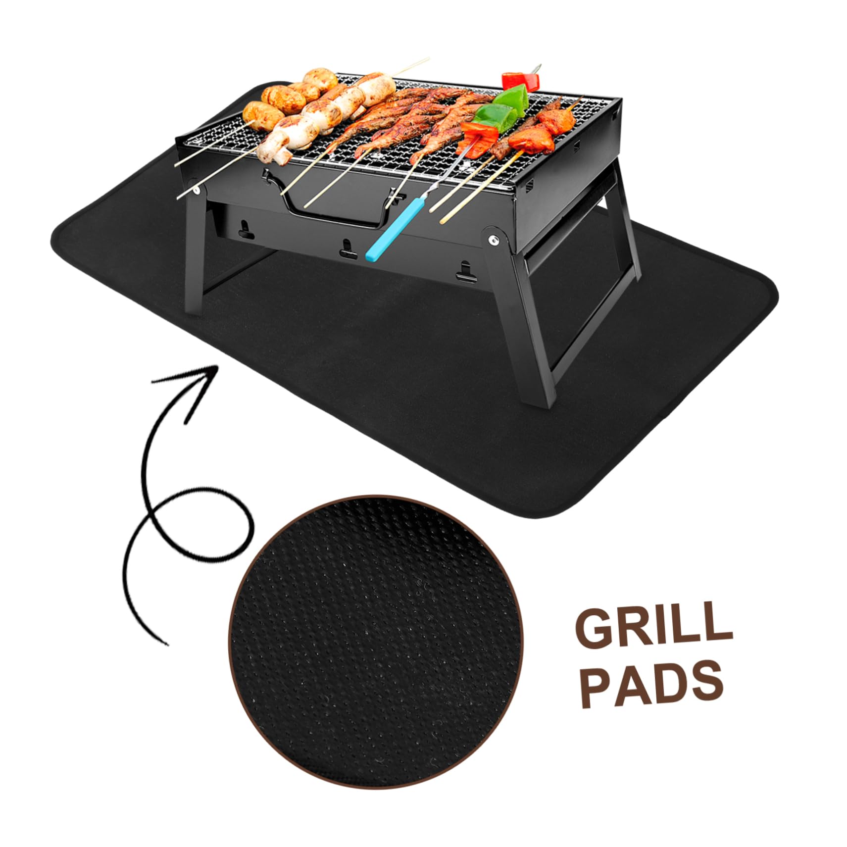 BESPORTBLE Grillunterlage Hitzebeständig Für Außenbereich Ölbeständige Matte Bodenschutz Kaminvorleger Feuerfest Grillschutzmatte Rasenschonend