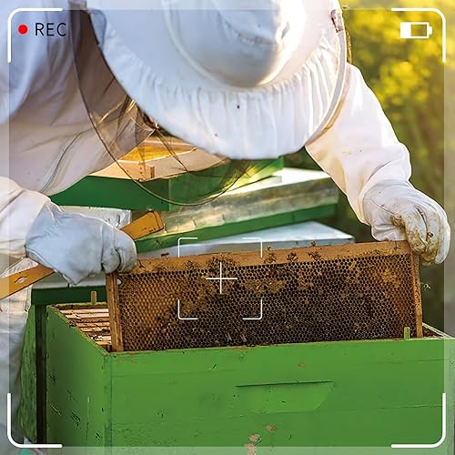 Miniatura 6 de 2 pares de guantes de apicultura, guantes de apicultor de cuero grueso de piel de cabra con lona ventilada, mangas largas, puños elásticos, guantes