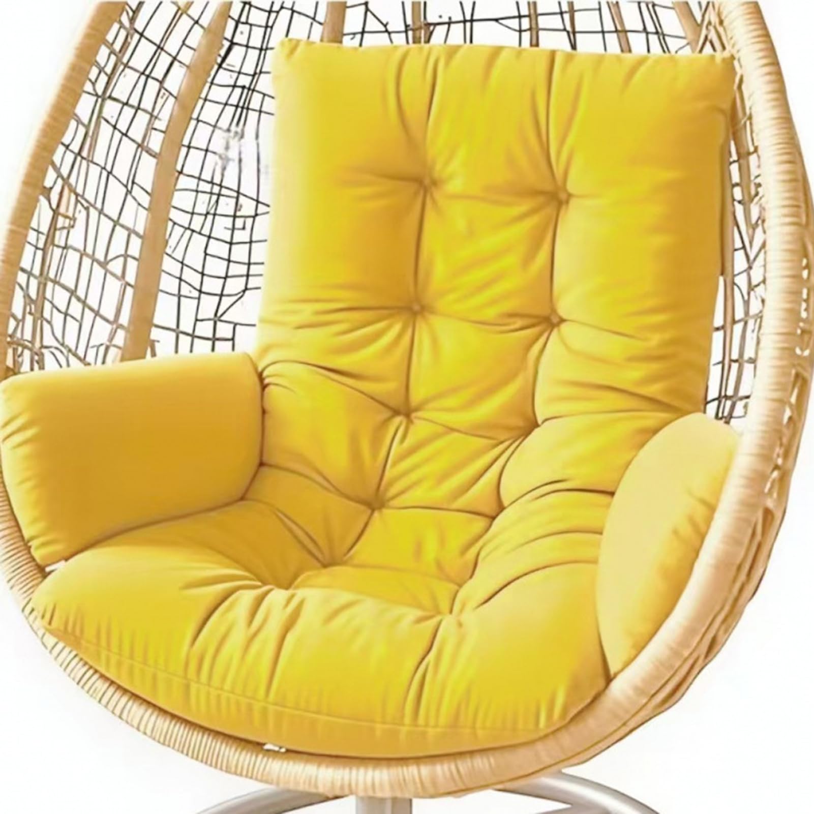 TYYCKJ Egg Chair Cushion, Hanging Chair Cushions, Waterproof Thick Hammock Chair Cushion Replacement, Outdoor/Indoor Swing Garden Seat Cushions for Hanging Swing (Only Pad),Yellow