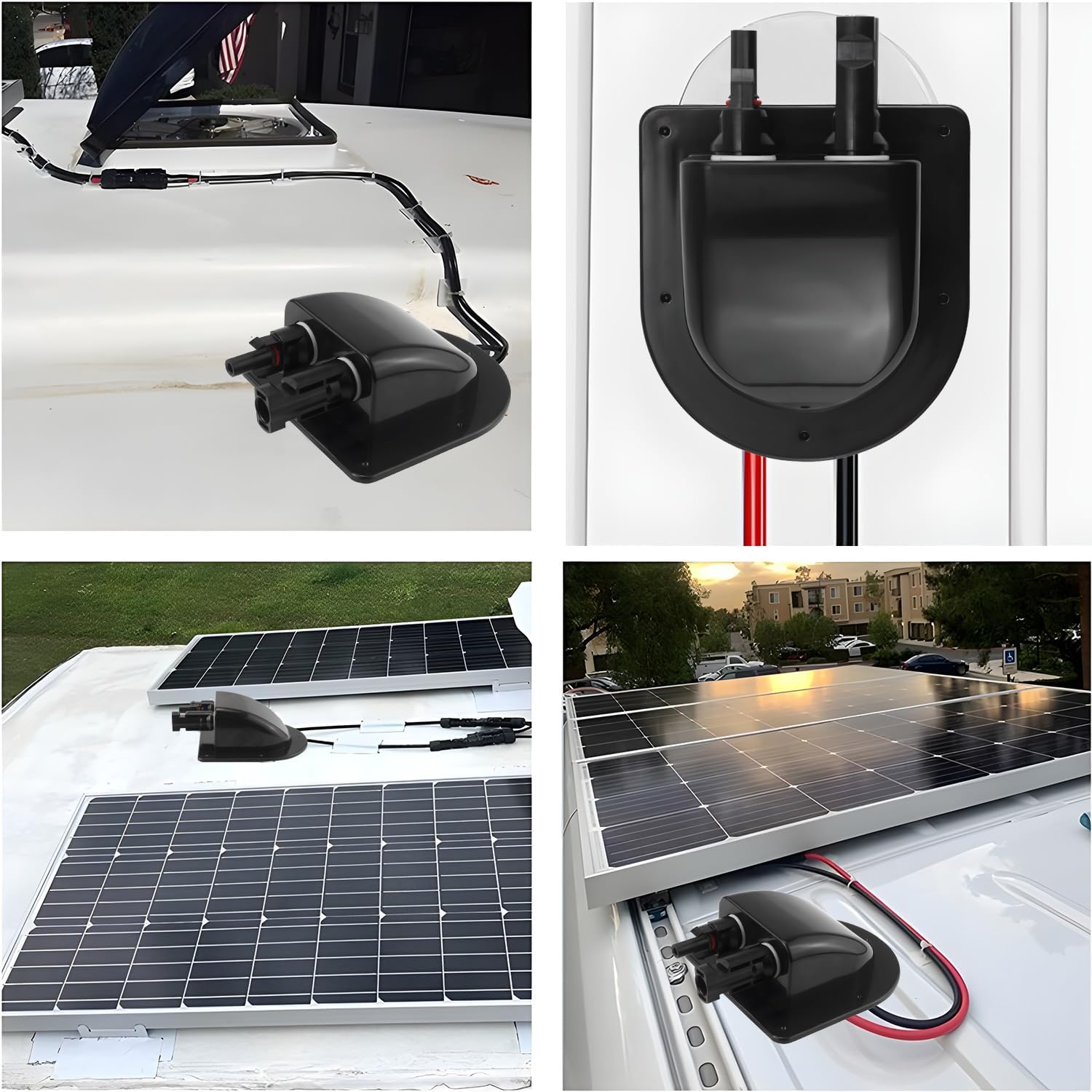 GTIWUNG Passacavo Solare Doppio Ingresso Impermeabile IP68 ABS 2 Pezzi