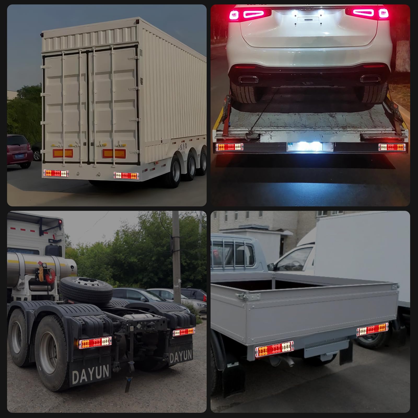 2 Stück LED Anhänger Rückleuchten 12V/24V 27 LEDs Superhelle wasserdichte mit Blinker,Bremse,Rück,Rückfahr,Reflektorlampe für RV LKW KFZ Traktor Bootsanhänger