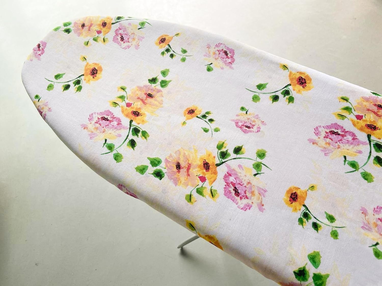 Leifheit Cotton Comfort L/Universeel strijkplankovertrek, voor max. 140x45cm, voor stoomstrijkijzers, strijkplankovertrek met dikke katoenen vulling en elastische fixeerband