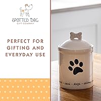 Vista 10 de SPOTTED DOG GIFT COMPANY Recipiente para golosinas para perros, tarro de cerámica con tapa para encimera de cocina, bonito recipiente