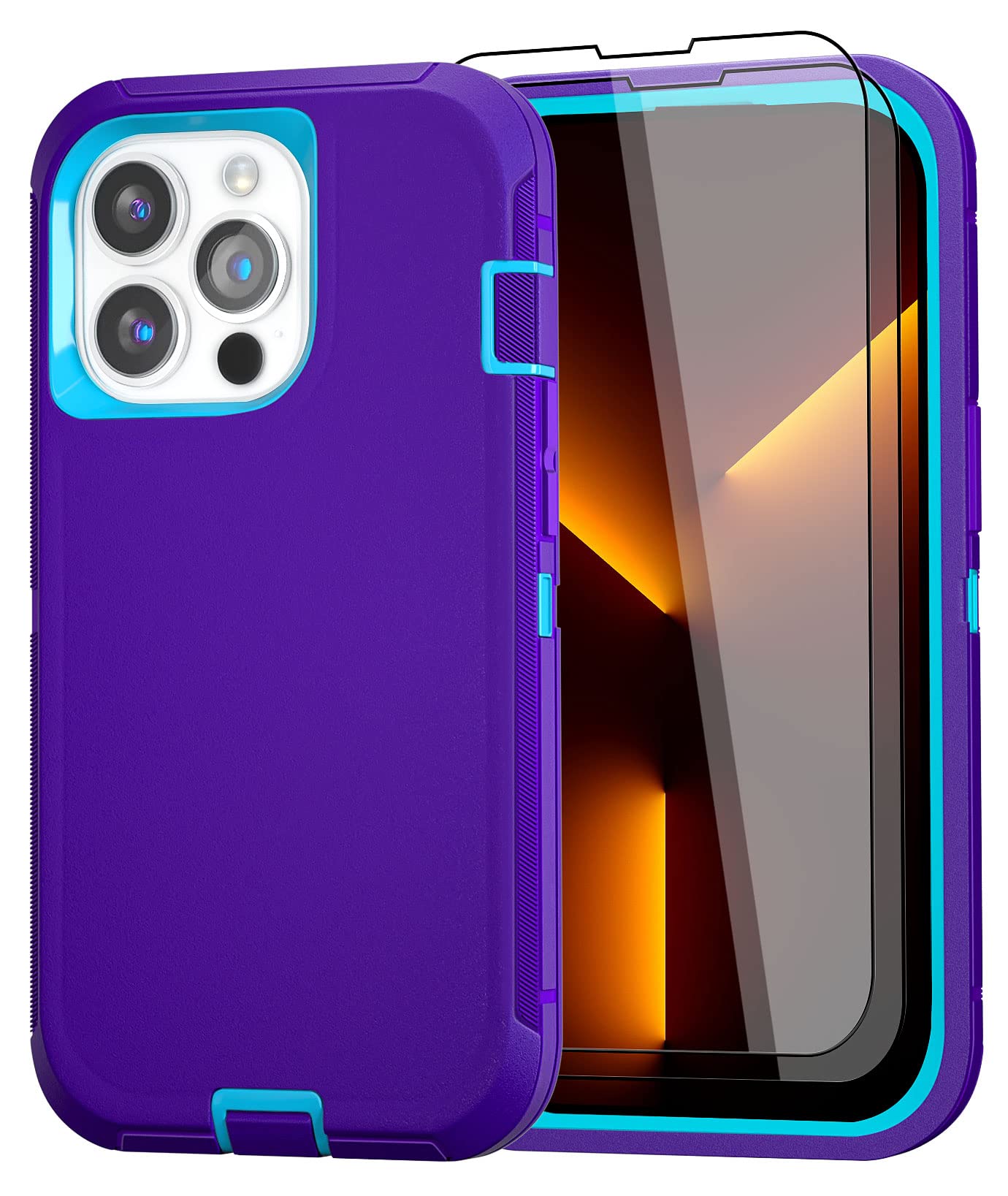 GYJ Case for iPhone 13 Pro Max Case 6.7" with 2 Screen Protector, Full Body Heavy Duty Military Grade Cover, Shockproof/Drop Proof Protection Phone