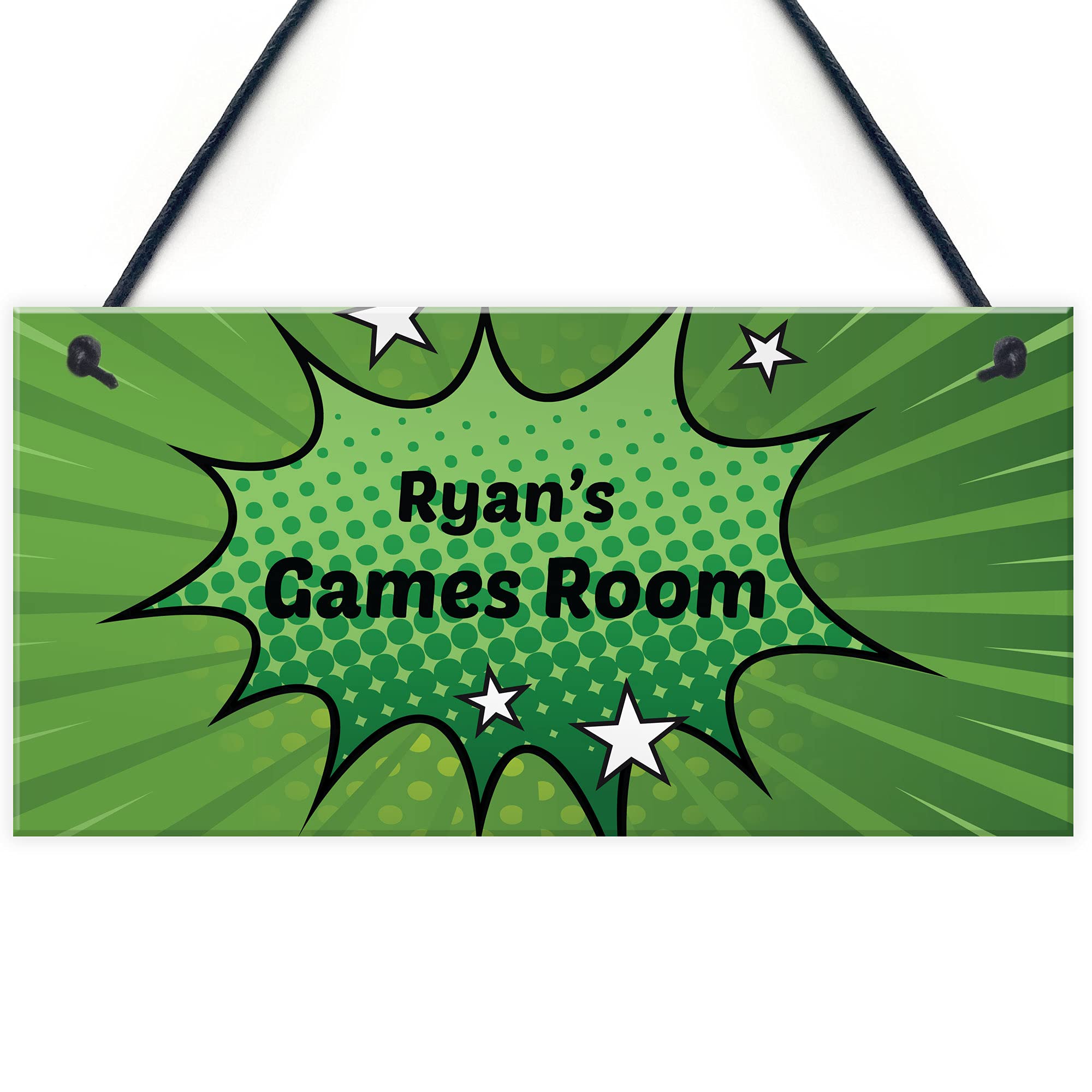 Games Room Sign PERSONALISED Gift For Gamer Boys Bedroom Sign