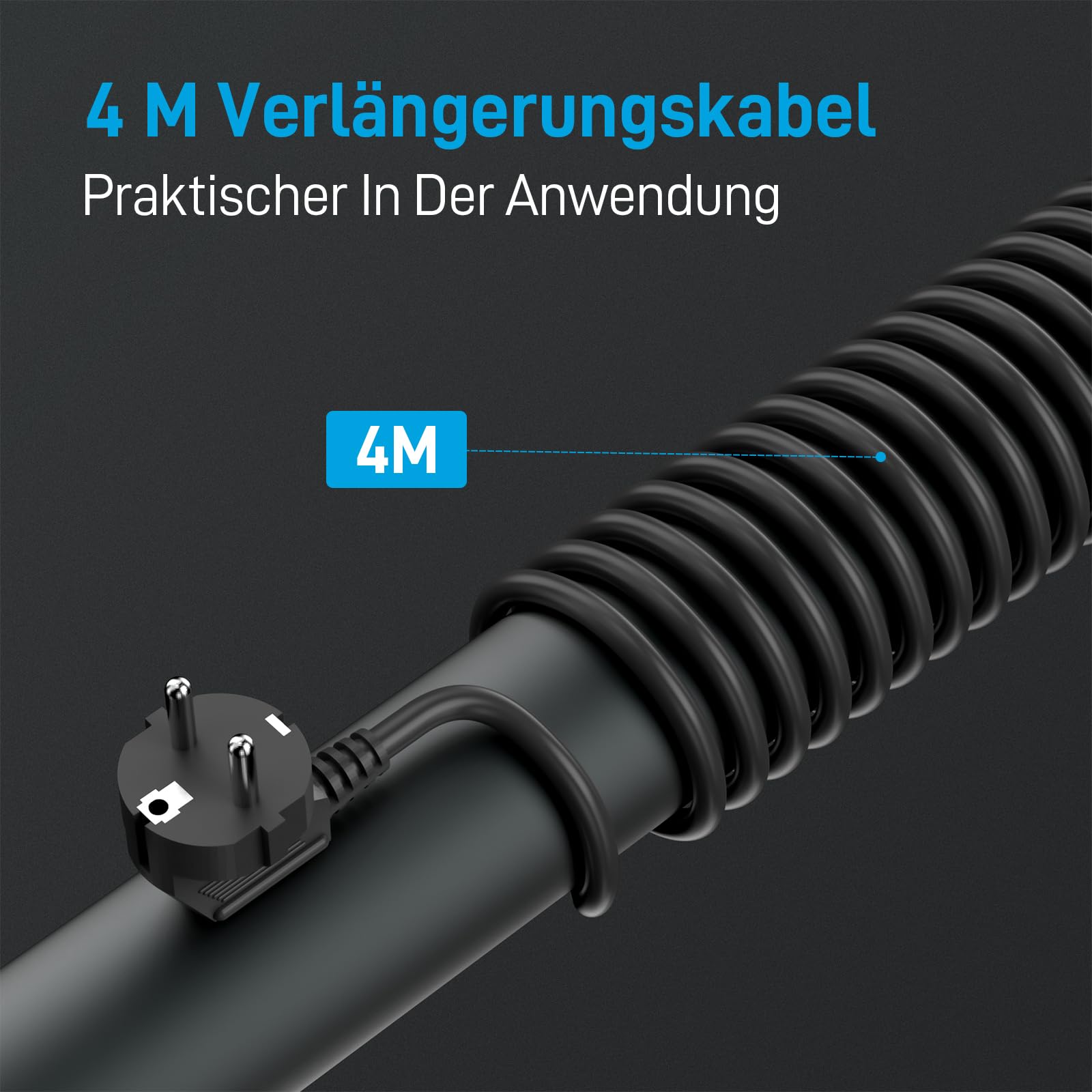 BEVA Kabelbox mit Steckdosenleiste 3680W/16A und 4M Kabel, Schwarz | 1050J Steckdosenleiste Überspannungsschutz , Mehrfachsteckdose mit 6 Steckdosen+ 3USB-A+1USB-C , Mehrfachstecker mit Schalter