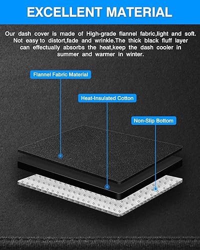 Miniatura 7 de Autorder Alfombrilla para tablero de instrumentos para Toyota Camry 2012-2017, accesorios de franela, protector de rayos UV