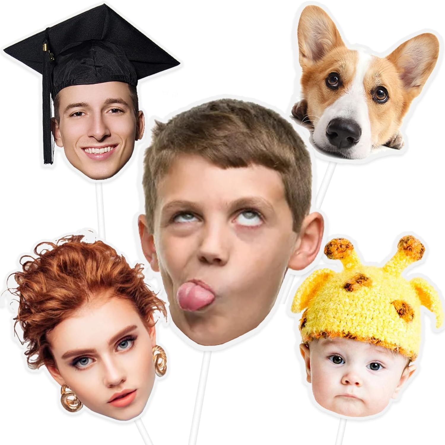 Head Cutouts on a Stick Custom Face Cut Out Photo Prop