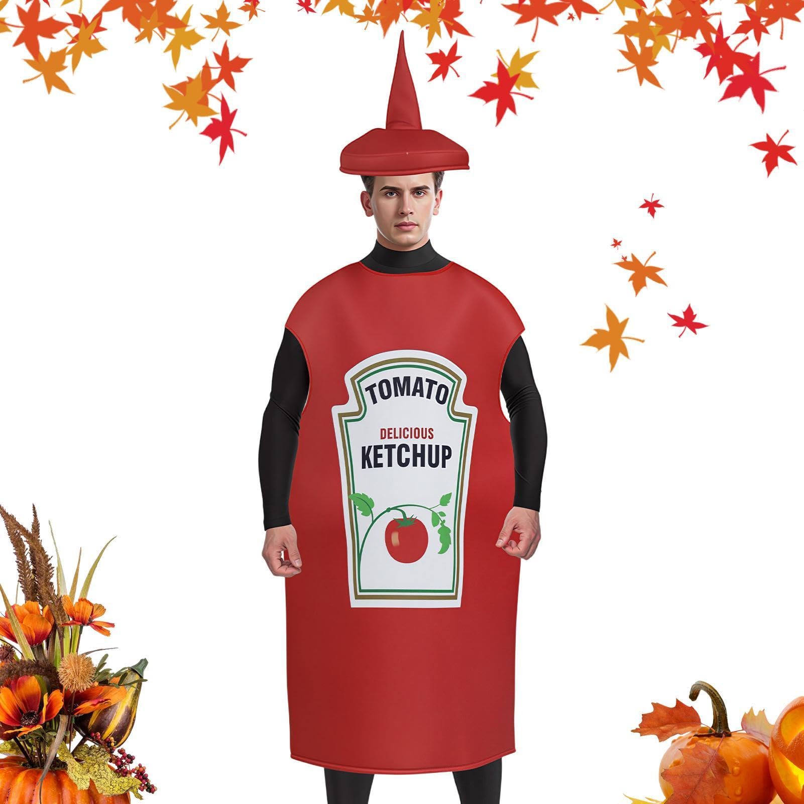 Fries And Ketchup Costume Set – Polyester Parent-Child Halloween Outfit